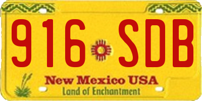 NM license plate 916SDB