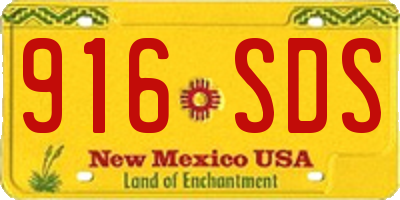 NM license plate 916SDS