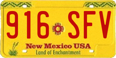 NM license plate 916SFV
