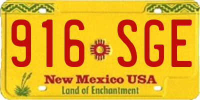 NM license plate 916SGE