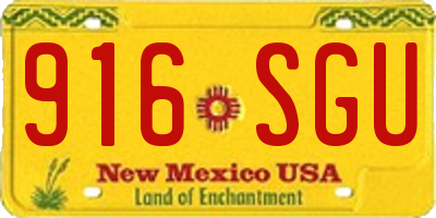 NM license plate 916SGU