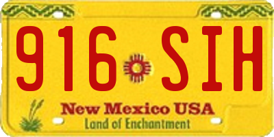 NM license plate 916SIH