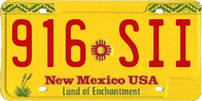 NM license plate 916SII