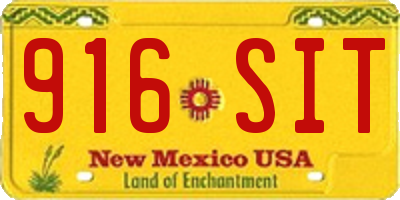 NM license plate 916SIT