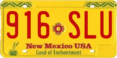 NM license plate 916SLU