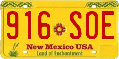 NM license plate 916SOE