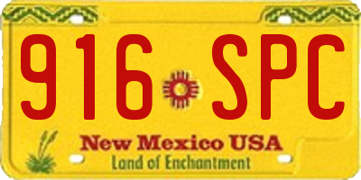 NM license plate 916SPC