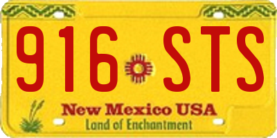 NM license plate 916STS