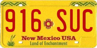 NM license plate 916SUC