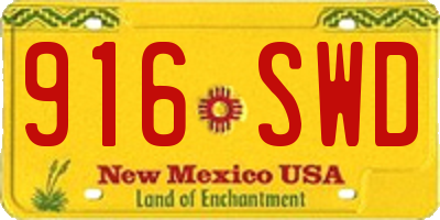 NM license plate 916SWD