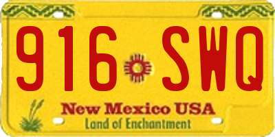 NM license plate 916SWQ