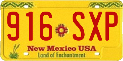 NM license plate 916SXP