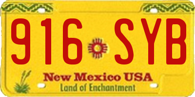 NM license plate 916SYB