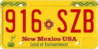 NM license plate 916SZB