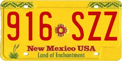 NM license plate 916SZZ