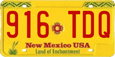 NM license plate 916TDQ