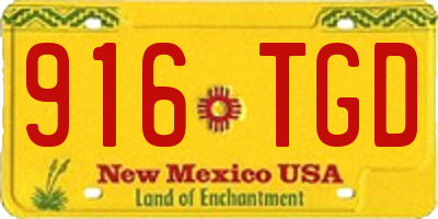 NM license plate 916TGD
