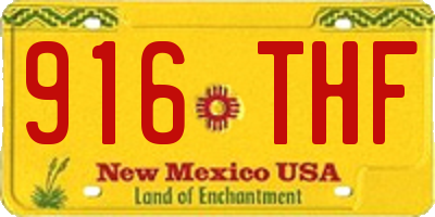 NM license plate 916THF