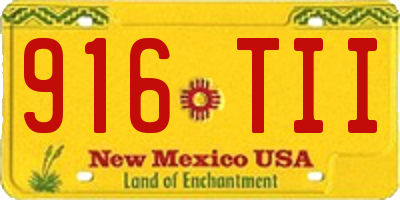 NM license plate 916TII