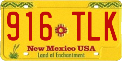 NM license plate 916TLK