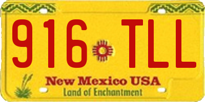 NM license plate 916TLL