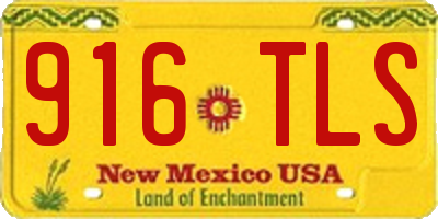 NM license plate 916TLS