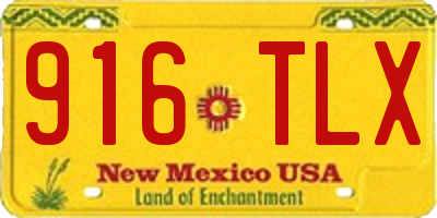 NM license plate 916TLX