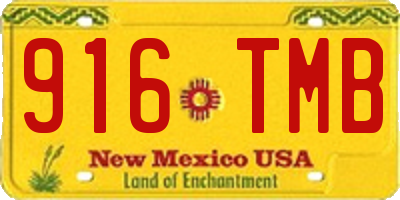 NM license plate 916TMB