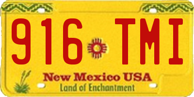 NM license plate 916TMI