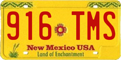 NM license plate 916TMS