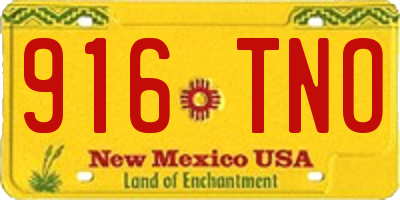 NM license plate 916TNO