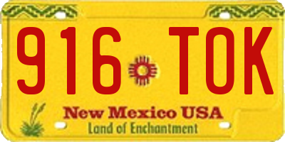 NM license plate 916TOK
