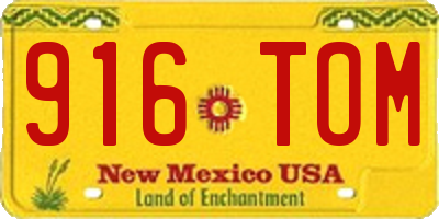 NM license plate 916TOM