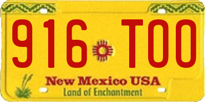 NM license plate 916TOO