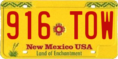 NM license plate 916TOW