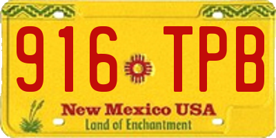 NM license plate 916TPB