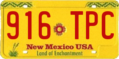 NM license plate 916TPC