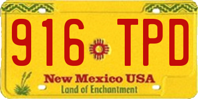 NM license plate 916TPD
