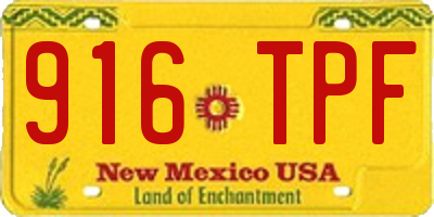 NM license plate 916TPF