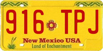 NM license plate 916TPJ