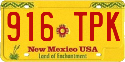 NM license plate 916TPK
