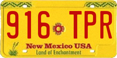 NM license plate 916TPR