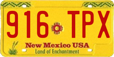 NM license plate 916TPX