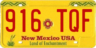 NM license plate 916TQF