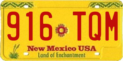 NM license plate 916TQM