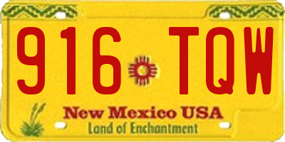 NM license plate 916TQW