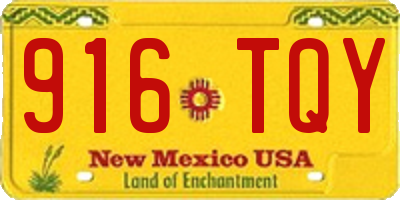 NM license plate 916TQY
