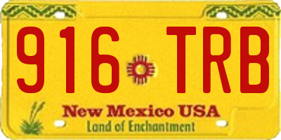 NM license plate 916TRB
