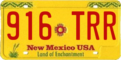 NM license plate 916TRR