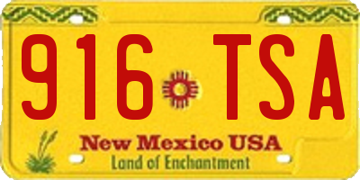NM license plate 916TSA